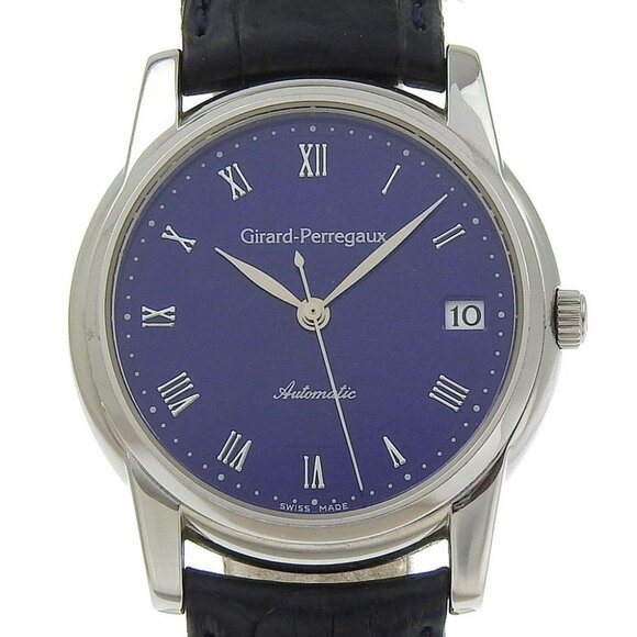 GIRARD-PERREGAUX Classic Date Watches 9044 Back schedule cal.3300-928 Navy - Picture 1 of 9